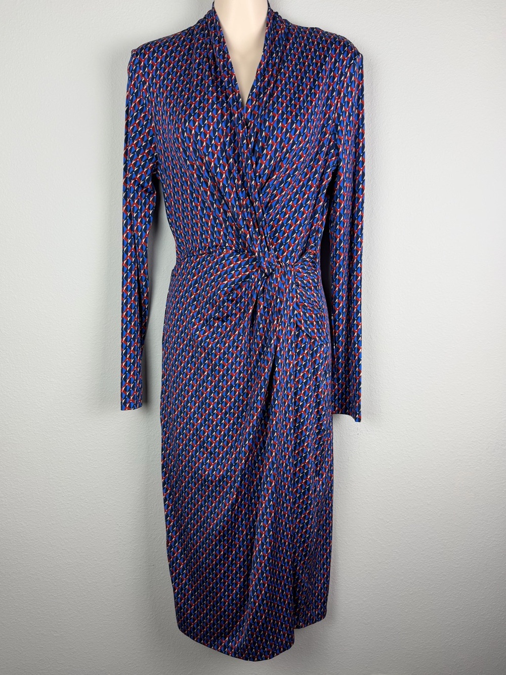 THE FOLD Taviano Geometric Print Midi Dress